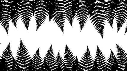 Bold fern silhouettes create a modern, elegant botanical pattern, perfect for nature-inspired designs or stylish backgrounds with a classic organic feel © Teh