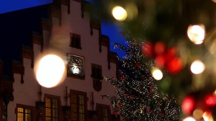 the roemer in frankfurt germany in the christmas season 4k 25fps video