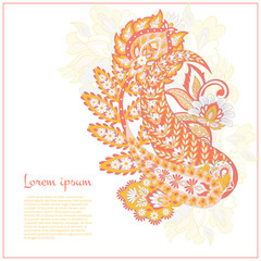 Isolated traditional Asian element Paisley. Traditional colorful paisley vector pattern. Pattern for textile design or fabrics. Fashionable design