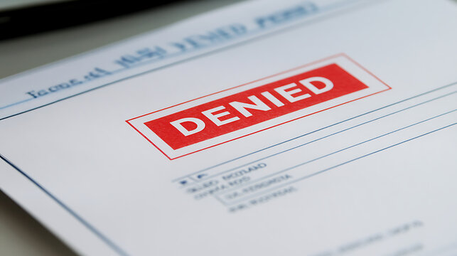 The application was denied with a big DENIED red stamp on top, which makes the recipient unable to get the services they are looking for. Paperwork.