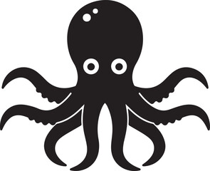 Cute cartoon octopus illustration in minimalist style with vibrant colors