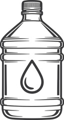Simple black and white line drawing of a large plastic water bottle or jug