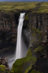 Fototapeta premium long exposure view of the Haifoss waterfall in southern Iceland