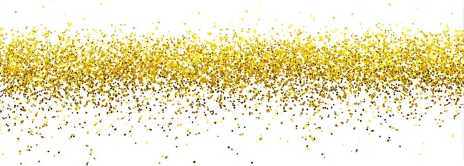 Cascading gold glitter effect, dense at the top, thinning towards white