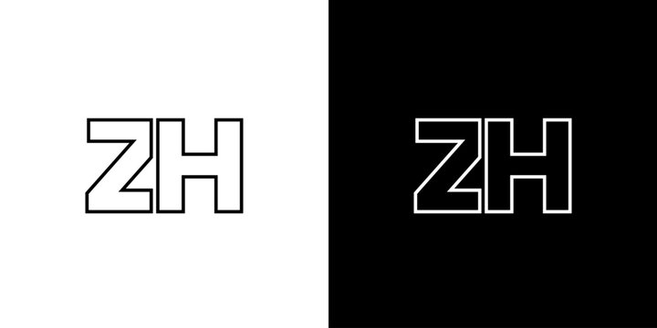 Letter Z and H, ZH logo design template. Minimal monogram initial based logotype.