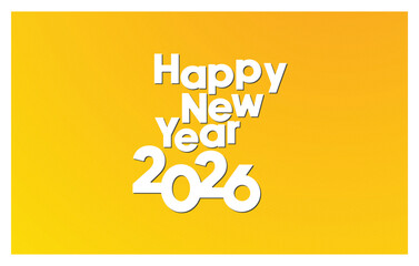 Creative 2026 Typography Design - Happy new year 2026 &ndash; Modern Numbers Vector Illustration
