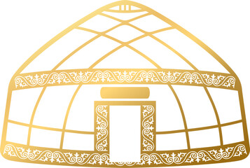 Golden Kazakh yurt ornament S1-05