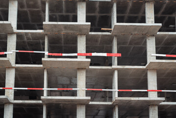 equipment at the construction site of a new building