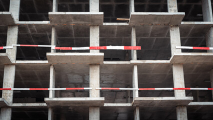 equipment at the construction site of a new building