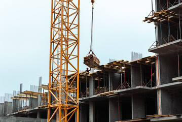 equipment at the construction site of a new building