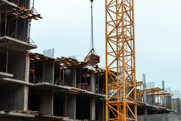 equipment at the construction site of a new building