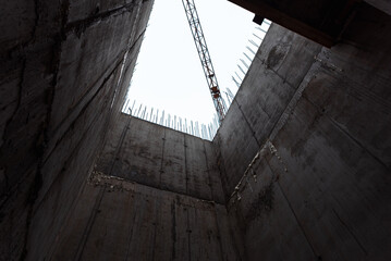 equipment at the construction site of a new building