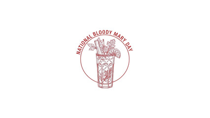 national bloody mary day cocktail illustration badge