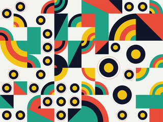 Colorful Geometric Pattern Abstract Design with Shapes and Circles