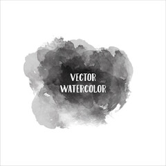 Black and white vector watercolor brush stroke effect for graphic design and artistic backgrounds 