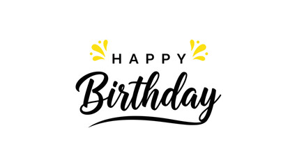 Happy Birthday Lettering with Confetti and Banners – Festive Celebration Graphic