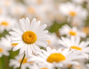 Obraz premium Soft focus of many daisies