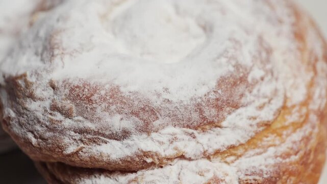 Traditional dessert of Mallorca -Ensaimada. Bun formed by a strip of puff pastry arranged in a spiral.