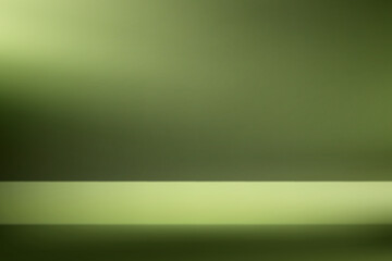 Empty Dark Green studio room background Space for selling products, backdrop, wallpaper, background, text. Empty Room Studio with table. Vector illustration.