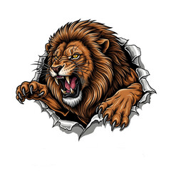 lion head on transparent background