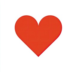Red heart shape, a symbol of love, in a simple vector illustration