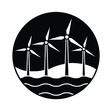 Offshore Wind Turbines Background Icon