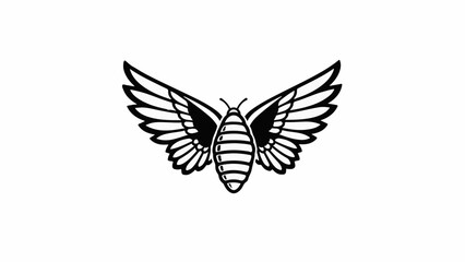 Fototapeta premium Stylized bee with spread wings, symbolizing freedom and transformation.