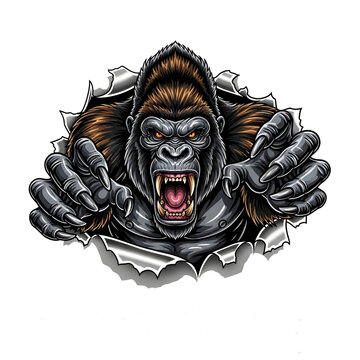 gorilla monster with transparent background