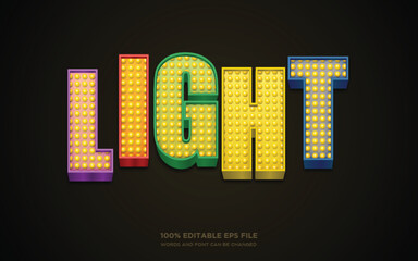 Light Bulb Glow 3D editable text style effect	

