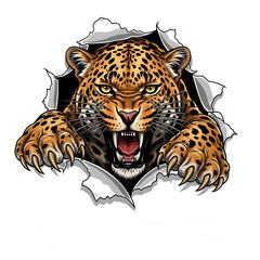 leopard on a white background