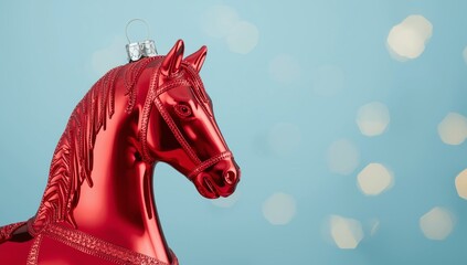 
Christmas tree decoration in the shape of a red horse