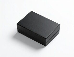 Fototapeta premium Minimalist Black Rectangular Box on White Surface with Matte Finish