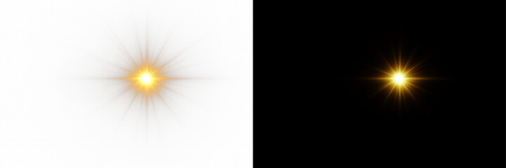 Glowing sun with bright light, sparkling radiant flare, and warm luminous rays perfect for sunny backgrounds, magical effects, and vibrant designs