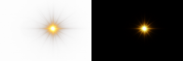 Glowing sun with bright light, sparkling radiant flare, and warm luminous rays perfect for sunny backgrounds, magical effects, and vibrant designs