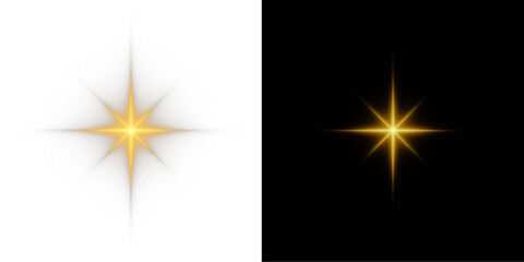 Magical glowing starburst with sparkling rays, radiant glow, and luminous light ideal for festive designs, holiday backgrounds, and twinkling visual projects