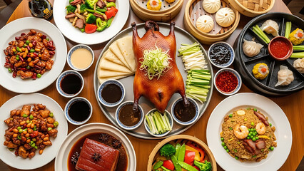 set of different kinds of food