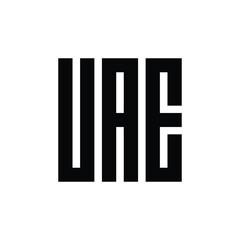 UEA letter logo, initial letter UEA logo icon monogram, flat vector illustration, black on white background

