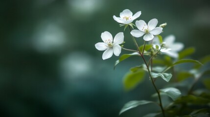 Fototapeta premium A Close-Up View of a Blooming Tree Covered in Delicate Little Flowers Against a Blurred Background