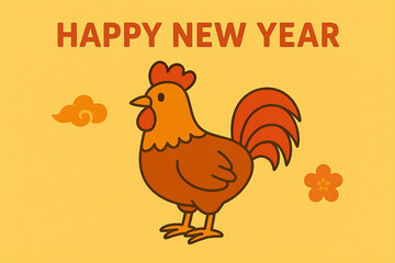 happy new year rooster theme
