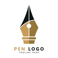 Pen logo icon template. Company writer identity