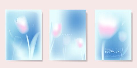 Fototapeta premium Abstract colorful gradient fruit card background set. Minimalist poster with lemon. Modern summer and spring wallpaper design for drink menu, promotion, beverages, ads.