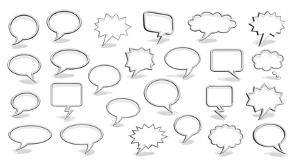 Fototapeta premium Set of various comicstyle speech bubbles for conversation or dialogue