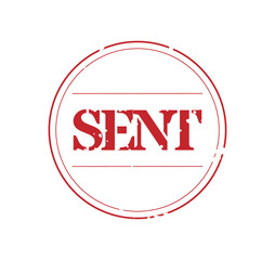 Circular Red Sent Stamp Icon