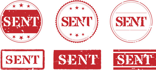 Grunge Red Sent Stamp Collection