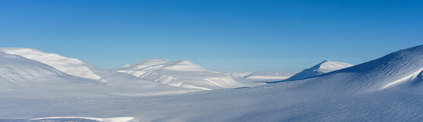 Svalbard. Perfect white winter Landscape 