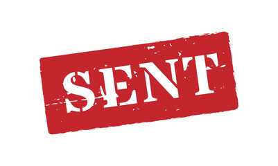 Rectangular Solid Sent Stamp Vector