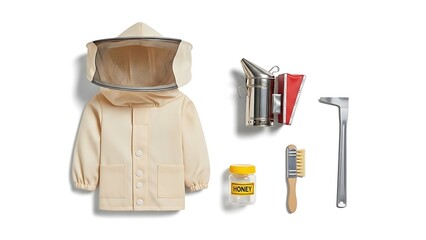 Beekeeping equipment set protective clothing and tools