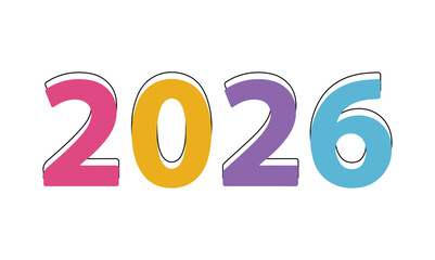 Bold Colorful 2026 Year Text