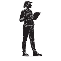 Black retail management Silhouette Vector, High Quality Illustration on White Background