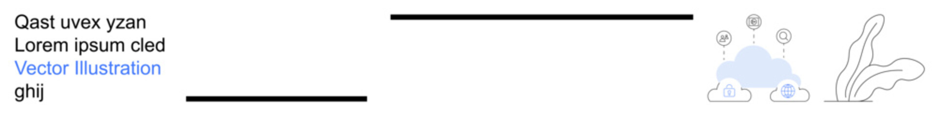 Cloud storage, data transfer, digital connectivity, information technology, futuristic systems, eco-technology. Outline of a cloud with arrows and organic shapes. Cloud storage and data transfer